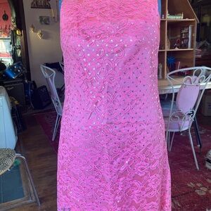Elegant Pink Lace Dress